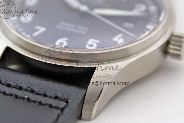MIROTIME 0311 Vibrant Mark XVIII IW327001 SS M+F 1:1 Best Edition Black Dial on Black Leather Strap A 7055